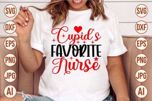 Cupid’s Favorite Nurse Graphics for T-Shirt Designs