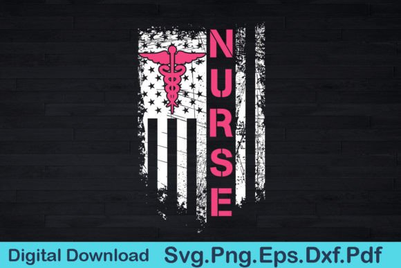 Funny American Flag Nurse Svg: Graphics & T-Shirt Designs