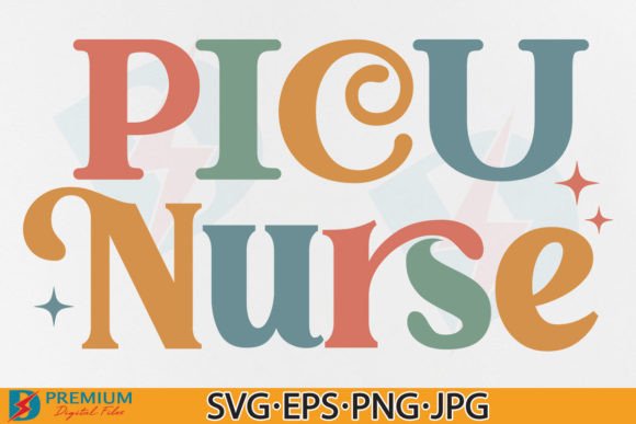 PICU Nurse SVG PNG: Retro T-Shirt Designs & Graphics
