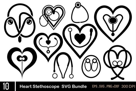 Stethoscope SVG Bundel: Nurse Graphics & Illustrations